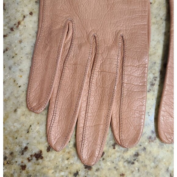 Vintage Mark Cross Gloves Women’s Size S Brown Soft Leather Button Wrist main image 12